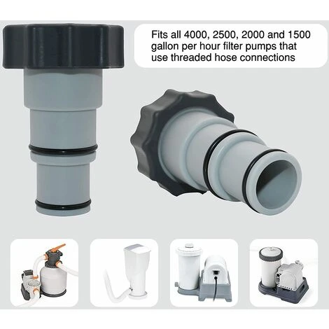 IRISFR Lilaris Lot De 2 Adaptateurs De Tuyau De Rechange, Adaptateurs Filetés Mâles Pour Pompe De Vidange De Piscine , Pompes De Connexion Filetées Pour Intex Fit ARU, Gris 3 IRISFR Lilaris Lot De 2 Adaptateurs De Tuyau De Rechange, Adaptateurs Filetés Mâles Pour Pompe De Vidange De Piscine , Pompes De Connexion Filetées Pour Intex Fit ARU, Gris – Image 3