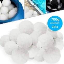 PERLE RARE 700g Boules De Filtre De Piscine, Balles Filtrantes,Média Filtre à Fibres Pour Piscine Filtres à Sable Filtrage De L'eau. (Blanc) -Accessoire Piscine 58303483 5