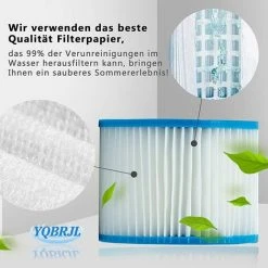 TANABATA Pour Le Filtre De Bestway Insert VI, Filtre De Remplacement Du Filtre Pour Lay-z-spa Miami, Pour Vegas, Pour MONACO.Filtre Pour La Bestway VI Pools Cartouche Filtrante, Taille 6-58323 (4pcs) -Accessoire Piscine 58385760 5