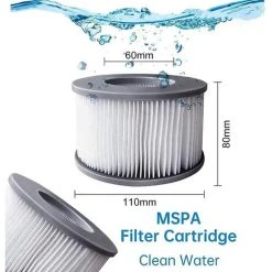 AOUGO Filtres De Rechange Pour Cartouche Filtrante Mspa, Pour Spa Sous-marin Et Spa, Adaptés à Tous Les Spas Actuels, Pour Piscines Gonflables (4 Pièces) -Accessoire Piscine 58573979 2