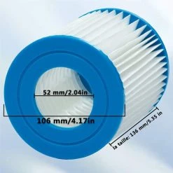 AOUGO Filtre De Piscine Pour Bestway Type II, Accessoires De Filtre De Piscine Gonflable De Rechange Pour Spa, Filtre De Piscine Pour Jardin Extérieur, Cartouche Lavable Et Réutilisable, 4,17 X 5,35 Pouces (4 PCS) 9 AOUGO Filtre De Piscine Pour Bestway Type II, Accessoires De Filtre De Piscine Gonflable De Rechange Pour Spa, Filtre De Piscine Pour Jardin Extérieur, Cartouche Lavable Et Réutilisable, 4,17 X 5,35 Pouces (4 PCS) -Accessoire Piscine 58573981 5