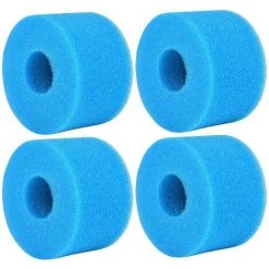 DONTODENT 4 Pièces Éponge Filtrante, Cartouche De Filtre En Mousse, Mousse Pour Filtre Piscine, Réutilisables Et Lavables, Filtre En Mousse - 100*40*200MM, Bleu