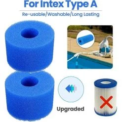 HIASDFLS 4 Pièces Filtre De Piscine En Mousse, Filtre Éponge Cartouche, Éponge Filtrante Type A, Cartouche De Filtre En Mousse Réutilisable Lavable, Pour Spa, Piscine, Jacuzzi-Blue-108*40*73Mm -Accessoire Piscine 58678354 3