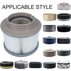 HIASDFLS Cartouches De Filtres De Piscine Pour Filtre Spa, Pompe À Cartouche Filtrante Pour Mspa Fd2089 Remplacement Des Filtres Pour Piscine, Traitement Hot Sub Et Spas-2 Pièces -Accessoire Piscine 58678402 5