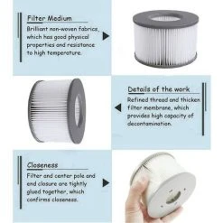 GDRHVFD Filtres De Rechange Pour Filtres Mspa Whirlpool - Filtres Pour Spas Sous-marins Et Thermaux - 4 Pièces -Accessoire Piscine 58696802 4