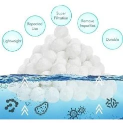 FVBJD Balles Filtrantes 1400g,Boules De Filtre Réutilisables De Piscine,Alternative Pour 50 Kg De Sable,Boules De Filtre De Piscine Pour Piscines Intérieure Et Extérieure,Média Filtre à Fibres Pour Piscine -Accessoire Piscine 58754768 3