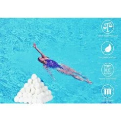 FVBJD Balles Filtrantes 1400g,Boules De Filtre Réutilisables De Piscine,Alternative Pour 50 Kg De Sable,Boules De Filtre De Piscine Pour Piscines Intérieure Et Extérieure,Média Filtre à Fibres Pour Piscine -Accessoire Piscine 58754768 5