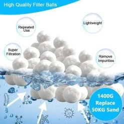 FVBJD Boules De Filtre De Piscine,Balles Filtrantes Piscine,Balle Filtrante Piscine,Piscine Filtres à Sable Filtrage,Balles Filtrantes Réutilisables,Filtre Pour Piscine. -Accessoire Piscine 58754785 4