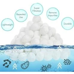 FVBJD Balles Filtrantes 700g,Boules De Filtre Réutilisables De Piscine,Alternative Pour 25 Kg De Sable,Boules De Filtre De Piscine Pour Piscines Intérieure Et Extérieure,Média Filtre à Fibres Pour Piscine -Accessoire Piscine 58754789 5