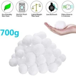 FVBJD Boules De Filtre De Piscine 700g,Balle Filtrante Piscine,Alternative Pour 25 Kg De Sable,Filtre Pour Système De Filtre à Sable,Boules De Filtre Réutilisables De Piscine,Filtrage De L'eau 6 FVBJD Boules De Filtre De Piscine 700g,Balle Filtrante Piscine,Alternative Pour 25 Kg De Sable,Filtre Pour Système De Filtre à Sable,Boules De Filtre Réutilisables De Piscine,Filtrage De L'eau -Accessoire Piscine 58754792 2