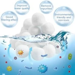 FVBJD Balles Filtrantes,800g Boules De Filtre De Piscine,Pool Filter Balls,Balles De Filtration,Nettoyeur De Piscine,Média Filtre à Fibres Pour Piscine,Convient à Divers Systèmes De Filtration -Accessoire Piscine 58754794 5