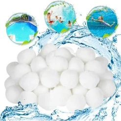 FVBJD 700G Balle Filtrante Piscine,Filtre Pour Piscine,Média Filtre à Fibres,de 700g Remplacent 25kg De Sable Filtrant,Billes Filtrantes Pour Piscines Intérieure Et Extérieure(700g)