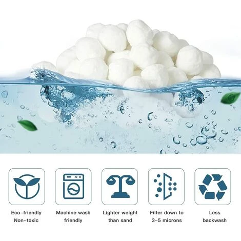 FVBJD Balles Filtrantes, 700g Boules De Filtre De Piscine, Peut Remplacer 25 Kg Sable Filtrant Sable De Quartz, Convient à Divers Systèmes De Filtration Boules De Filtre De Piscine 2 FVBJD Balles Filtrantes, 700g Boules De Filtre De Piscine, Peut Remplacer 25 Kg Sable Filtrant Sable De Quartz, Convient à Divers Systèmes De Filtration Boules De Filtre De Piscine – Image 2