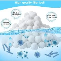 FVBJD Balle Filtrante 700 G, Boules De Filtre De Piscine, Réutilisables, Remplace 25 Kg De Sable Filtrant, Matériau Léger, Billes Filtrantes Pour Divers Systèmes De Filtration De Piscine, Filtre D'aquarium -Accessoire Piscine 58754823 3