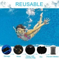 FVBJD 1400g Boules De Filtre De Piscine Noir,Balles Filtrantes Filtre Balls Pour Piscine Balles De Filtration, Au Lieu De 50kg De Sable Filtrant, Utilisées Dans Les Piscines, Filtres à Sable -Accessoire Piscine 58754827 4