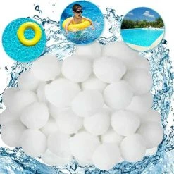 FVBJD Balle Filtrante Piscine,Balles Filtrantes,Boules De Filtre De Piscine, 700g Remplacent 25kg De Sable Filtrant,Convient Aux Grandes Piscines, Aquariums, Filtres De Piscine, Produits De Piscine (700G)
