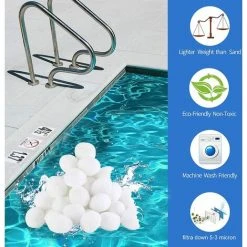 FVBJD Filtre Balls Balles De Filtration, Filtre Pour Piscine De 1400g Peut Remplacer 50kg Sable Filtrant, Convient à Divers Systèmes De Filtration Boules De Filtre De Piscine 9 FVBJD Filtre Balls Balles De Filtration, Filtre Pour Piscine De 1400g Peut Remplacer 50kg Sable Filtrant, Convient à Divers Systèmes De Filtration Boules De Filtre De Piscine -Accessoire Piscine 58754831 5