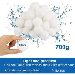 FVBJD Balles Filtrantes, Boules De Filtre De Piscine 500g, Alternative Pour 18kg De Sable Filtrant, Filtre Pour Piscine, Adaptent à Tous Les Filtres à Sable Ou Verre Existants, Bon Effet De Filtre -Accessoire Piscine 58754847 3