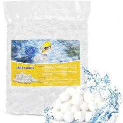 FVBJD 800g Balles Filtrantes,Boules De Filtre De Piscine,Réutilisables,Média Filtre à Fibres Peut Remplacer 28 Kg Sable Quartz Piscine Filtres à Sable Filtrage De L'eau,Utilisées Dans Les Piscines