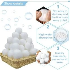 FVBJD Balles Filtrantes,800g Boules De Filtre De Piscine,Pool Filter Balls,Balles De Filtration,Nettoyeur De Piscine,Média Filtre à Fibres Pour Piscine,Convient à Divers Systèmes De Filtration -Accessoire Piscine 58754853 3