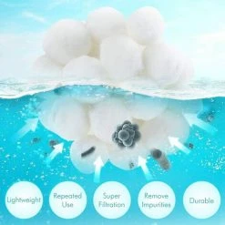 FVBJD 700g Filtre Balls Balles De Filtration,Filtre Pour Piscine De Peut Remplacer 25 Kg Sable Filtrant Sable De Quartz,Convient à Divers Systèmes De Filtration Boules De Filtre De Piscine -Accessoire Piscine 58754856 2