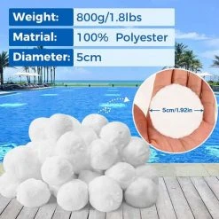 FVBJD Balle Filtrante Piscine,800g Balles Filtrantes Pour Systèmes De Filtre A Sable Piscine Remplacer 29kg De Sable Filtration Piscine,Convient Aux Systèmes De Filtration Pour Piscine 9 FVBJD Balle Filtrante Piscine,800g Balles Filtrantes Pour Systèmes De Filtre A Sable Piscine Remplacer 29kg De Sable Filtration Piscine,Convient Aux Systèmes De Filtration Pour Piscine -Accessoire Piscine 58754860 5