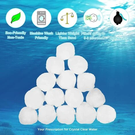 FVBJD 700G Balle Filtrante Piscine,Filtre Pour Piscine,Média Filtre à Fibres,de 1000g Remplacent 36kg De Sable Filtrant,Billes Filtrantes Pour Piscines Intérieure Et Extérieure(1000g) 5 FVBJD 700G Balle Filtrante Piscine,Filtre Pour Piscine,Média Filtre à Fibres,de 1000g Remplacent 36kg De Sable Filtrant,Billes Filtrantes Pour Piscines Intérieure Et Extérieure(1000g) – Image 5