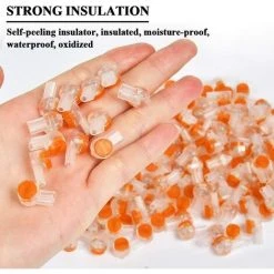 FVBJD 200pcs Connecteurs De Câble à UY2, Connecteur Épissure Rapide Terminaux Étanche Avec Bouton Transparent Orange -Accessoire Piscine 58758239 3