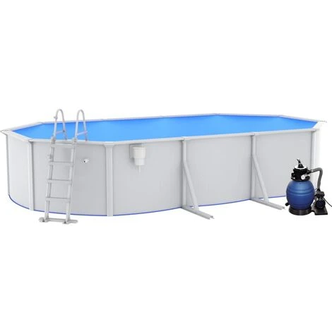 VidaXL Piscine Avec Pompe Filtrante à Sable Et échelle 610x360x120 Cm 2 VidaXL Piscine Avec Pompe Filtrante à Sable Et échelle 610x360x120 Cm – Image 2