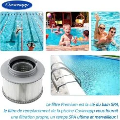 OUSUDELA Filtre De Rechange Pour Compatible Avec Toutes Les Cartouches Filtrantes MS-pa Actuelles Et Les Piscines Filtre Spa Gonflable Lot De 2 -Accessoire Piscine 59003689 4