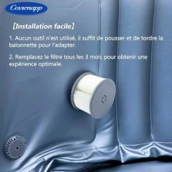 OUSUDELA Filtre De Rechange Pour Compatible Avec Toutes Les Cartouches Filtrantes MS-pa Actuelles Et Les Piscines Filtre Spa Gonflable Lot De 2 -Accessoire Piscine 59003689 5