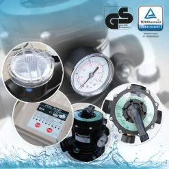 VICCO Système De Filtration à Sable 13,2m³/h Gris/Noir Minuterie VitaliSpa -Accessoire Piscine 59119821 5