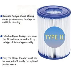 AOUGO Lot De 2 Cartouches De Filtre De Piscine De Type II – Compatible Avec Les Filtres Bestway 58094 – Accessoires De Filtre De Piscine Gonflable De Rechange Pour Spa -Accessoire Piscine 59300427 4