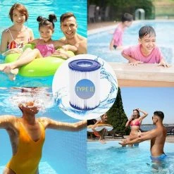 AOUGO Lot De 4 Cartouches De Filtre De Piscine De Type II – Compatible Avec Les Filtres Bestway 58094 – Accessoires De Filtre De Piscine Gonflable De Rechange Pour Spa -Accessoire Piscine 59300432 3