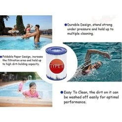 EINEMGELD Pour Bestway 58094 Lot De 4 Cartouches Filtrantes Pour Piscine Familiale Pour Bestway 58148/58117 Blanc/bleu -Accessoire Piscine 59433914 5