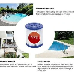 EINEMGELD Filtre Pour Bestway 58093 Cartouches Type I, Pour Bestway Filtre De Remplacement Pour Pompe 305/366, Cartouches Filtrantes Taille 1, Pour Nettoyage De Piscine (4 Pièces) -Accessoire Piscine 59433923 4