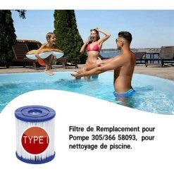 EINEMGELD Filtre Pour Bestway 58093 Cartouches Type I, Pour Bestway Filtre De Remplacement Pour Pompe 305/366, Cartouches Filtrantes Taille 1, Pour Nettoyage De Piscine (4 Pièces) -Accessoire Piscine 59433923 5