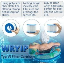 EINEMGELD Filtre VI Cartouche Pour Bestway Lay-Z-Spa, Cartouches Filtrantes Rechange Pour Miami Vegas Monaco BW58323, Pour Bestway 58239 (4 Pièces) -Accessoire Piscine 59434053 3