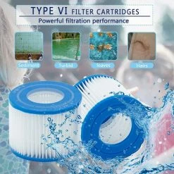 EINEMGELD Filtre VI Cartouche Pour Bestway Lay-Z-Spa, Cartouches Filtrantes Rechange Pour Miami Vegas Monaco BW58323, Pour Bestway 58239 (4 Pièces) -Accessoire Piscine 59434053 4