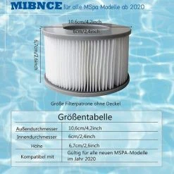 EINEMGELD Lot De 8 Cartouches Filtrantes De Rechange Pour Piscine Gonflable Mspa, Jacuzzi -Accessoire Piscine 59434055 4
