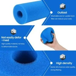 CATHERINE Éponge De Filtre De Piscine Lavable Réutilisable Poteau D'éponge De Nettoyage Bleu -Accessoire Piscine 59486804 3
