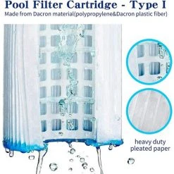 BENOBBY KIDS Lot De 4 Filtres Pour Type I Remplace Les Cartouches Filtrantes, Filtre Pompe Piscine , Accessoire Pour Le Nettoyage De La Piscine Pour -Accessoire Piscine 59761951 4