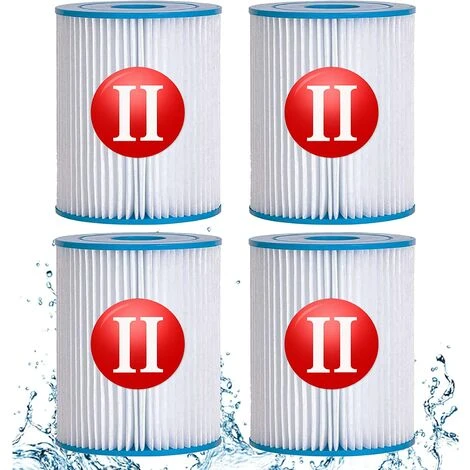 DECKON Filtre Piscine Pour Type II, Spa Remplacement Filtre De Piscine Gonflable Accessoires, Filtre De Piscine Pour Jardin Extérieur, Lavable Et Réutilisable Cartouche, (4 PCS) 1 DECKON Filtre Piscine Pour Type II, Spa Remplacement Filtre De Piscine Gonflable Accessoires, Filtre De Piscine Pour Jardin Extérieur, Lavable Et Réutilisable Cartouche, (4 PCS)
