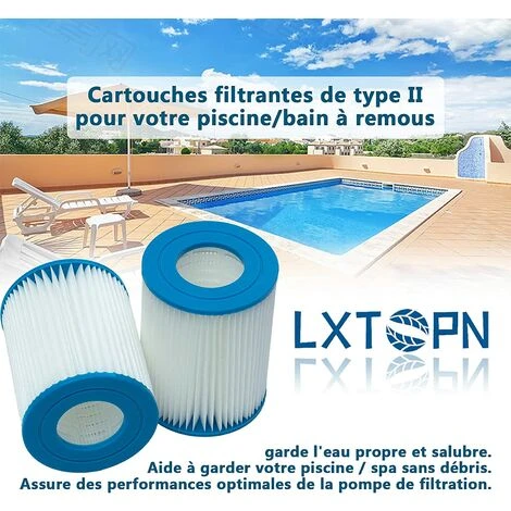 DECKON Filtre Piscine Pour Type II, Spa Remplacement Filtre De Piscine Gonflable Accessoires, Filtre De Piscine Pour Jardin Extérieur, Lavable Et Réutilisable Cartouche, (4 PCS) 2 DECKON Filtre Piscine Pour Type II, Spa Remplacement Filtre De Piscine Gonflable Accessoires, Filtre De Piscine Pour Jardin Extérieur, Lavable Et Réutilisable Cartouche, (4 PCS) – Image 2