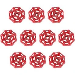 GALOZZOIT 10pcs Remplacement Porte Boule Volant Tuyau D'eau Robinet Fonte Arrêt Poignée Remplacement Extérieur Robinet Tuyau Métal Poignée 6 * 6 Mm Rouge