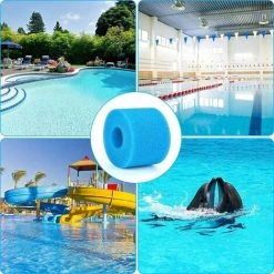 IRISFR Lilaris 2， Pièces Éponge Filtrante Type S1, Cartouche De Filtre En Mousse, Mousse Pour Filtre Piscine, Réutilisables Et Lavables, Filtre En Mousse Pour Spa, Piscine, Jacuzz，bleu -Accessoire Piscine 59895230 5