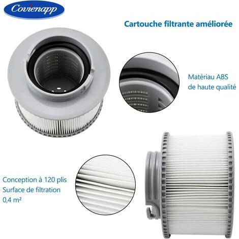 BARES Filtre De Rechange Pour Ms-pa FD2089 Compatible Avec Toutes Les Cartouches Filtrantes MS-pa Actuelles Et Les Piscines Filtre Spa Gonflable (Version Améliorée) Lot De 2 3 BARES Filtre De Rechange Pour Ms-pa FD2089 Compatible Avec Toutes Les Cartouches Filtrantes MS-pa Actuelles Et Les Piscines Filtre Spa Gonflable (Version Améliorée) Lot De 2 – Image 3