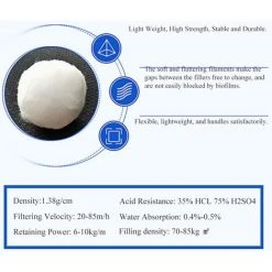 PERLE RARE Filtre Balle 200g Piscine Filtre Balle Piscine Filtre Balle Remplacement Piscine Filtre à Sable Pour Piscine Filtre Pompe Aquarium Filtre à Sable De Nettoyage -Accessoire Piscine 59967514 4