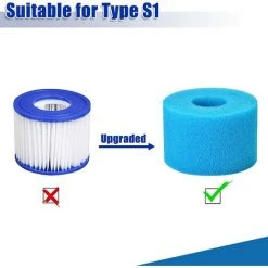 ENLENK 4 Pièces Éponge Filtrante Type, Cartouche De Filtre En Mousse, Mousse Pour Filtre Piscine, Réutilisables Et Lavables, Filtre En Mousse Pour Spa, Piscine, Jacuzzi -Accessoire Piscine 60169199 5