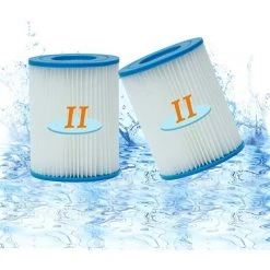 OUSUDELA Cartouches Filtre Type II Pour Bestway Pompe De Piscine,Cartouches De Filtre Pour Piscine Pour Bestway 58094,Filtre Piscine Type II Pour Le Nettoyage Des Tuyaux (2 Pcs)